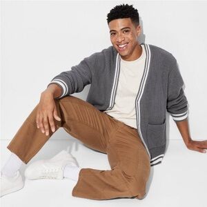 Men's Casual Fit Deep V-Neck Cardigan - Original Use™ Gray new